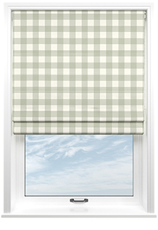Gingham, Bud Green - Roman Blind